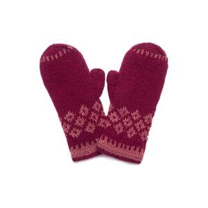 4949 Women's Vail Diamond-patterned Wool Handknit Winter Mittens (flora)